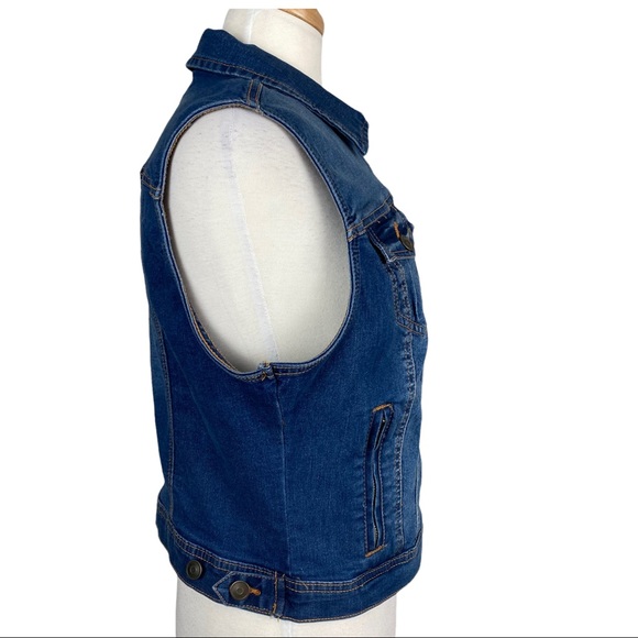 MOTOJEANS Sleeveless Button Down Jean Jacket Size XL - Picture 3 of 8